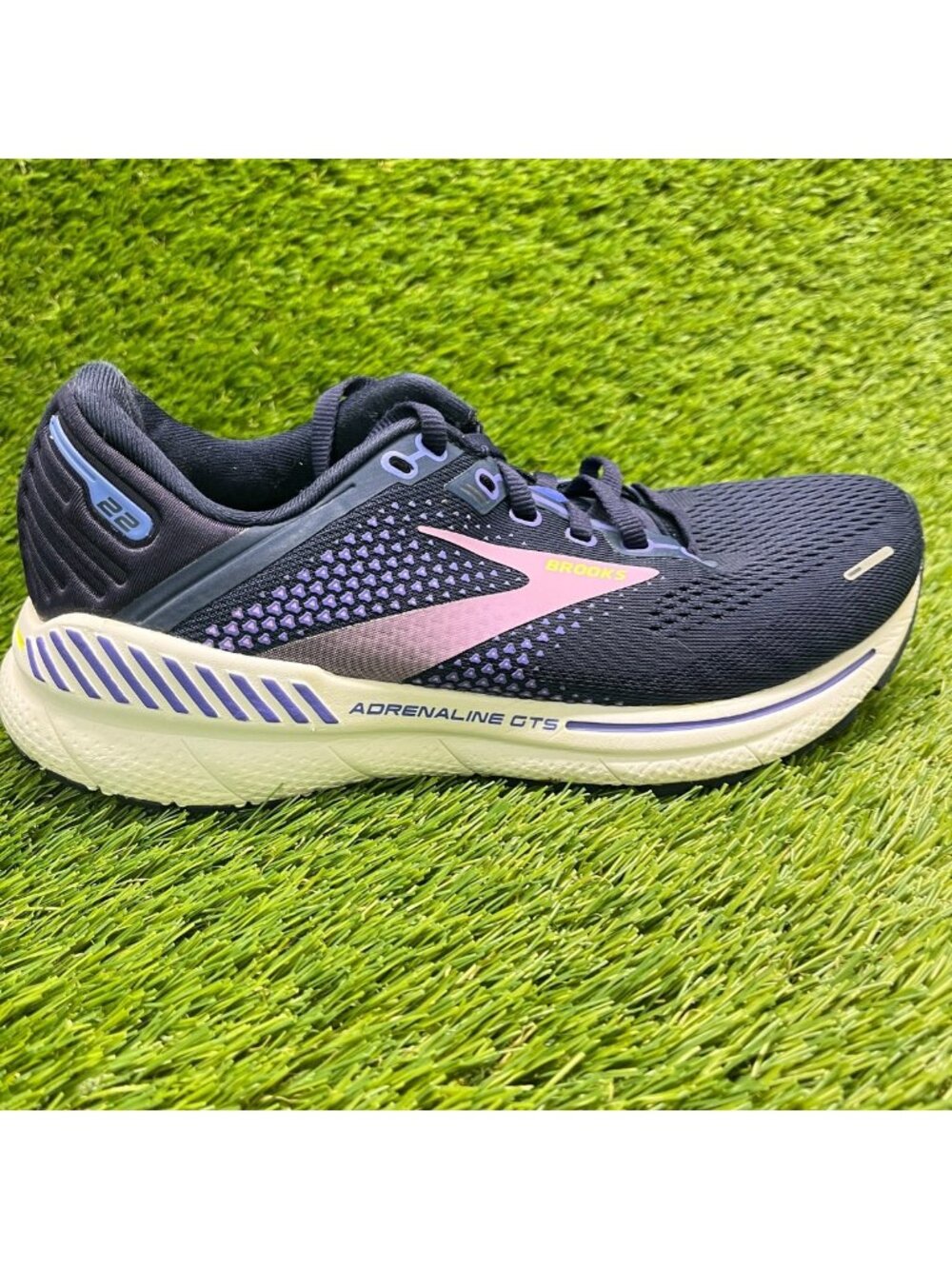 Brooks Adrenaline GTS 22 Womens Size 6.5 Navy Blue Purple Running Shoes Sneakers
